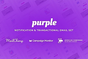 Purple-通知和事务电子邮件模板集