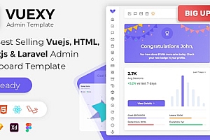 Vuexy-Vuejs，React，HTML和Laravel管理面板模板