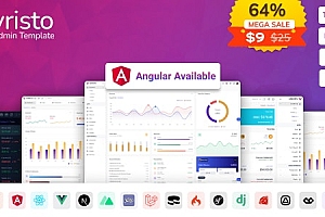 Vristo|Tailwind CSS、HTML、VueJS、React、Laravel、Node多用途管理面板模板