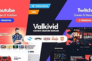 Valkivid-Tailwind CSS内容HTML模板