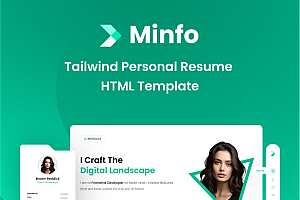 MINFO-个人简历HTML+NEXT.js模板